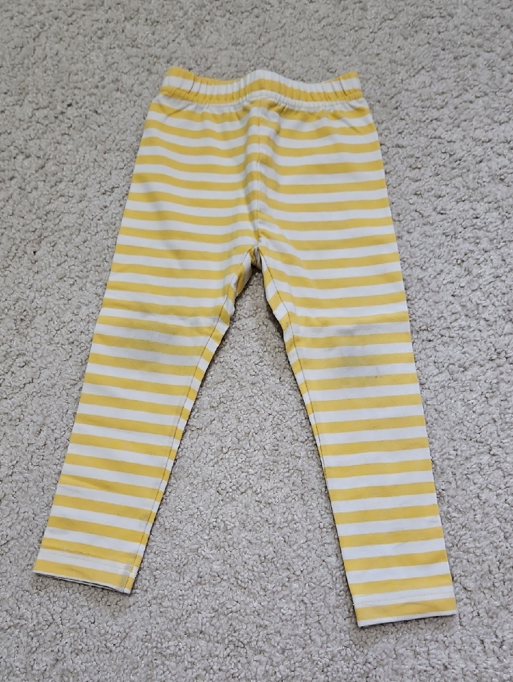 Hanna Andersson Yellow & White Striped Kids Leggings